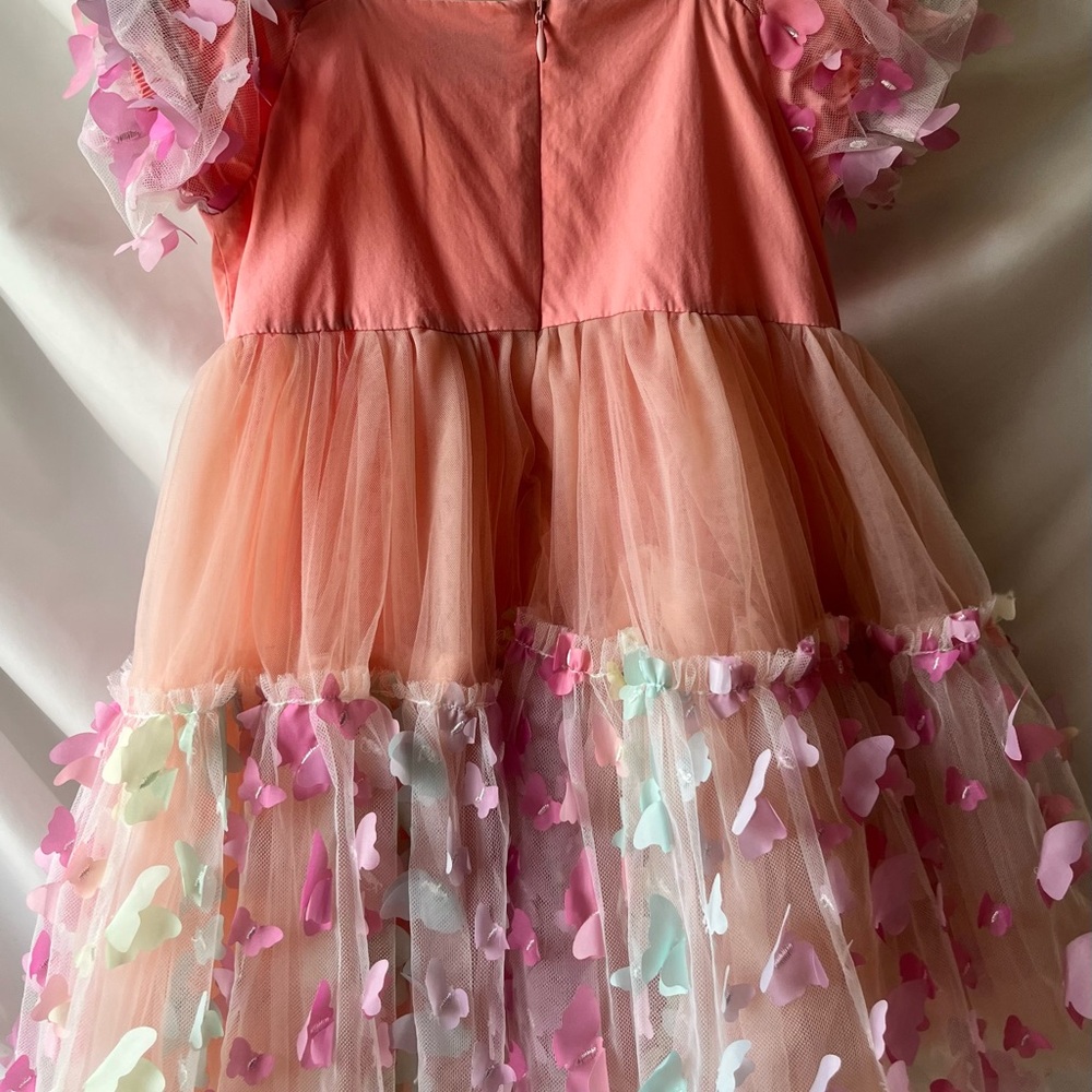 Lola + The Boys 3D BUTTERFLY PUFFY SLEEVE DRESS - Picture 4 of 5